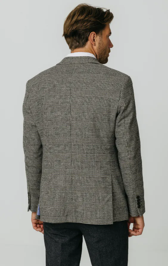 Schwarz und cremefarben Prince of Wales Tweed Karo Jackett - photo 5