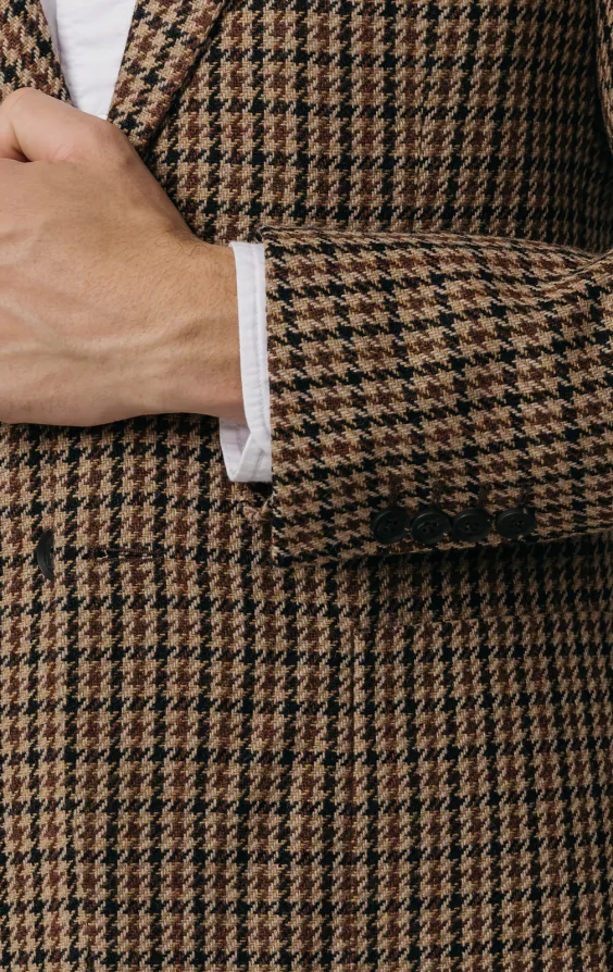 Braune Hahnentritt Tweed Jackett - photo 2 Braune Hahnentritt Tweed Jackett - photo 2