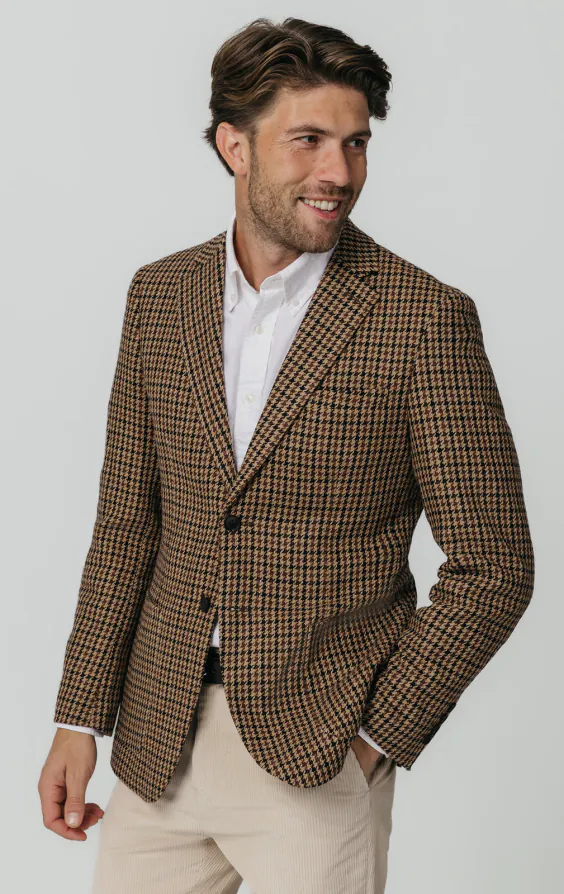Braune Hahnentritt Tweed Jackett Braune Hahnentritt Tweed Jackett
