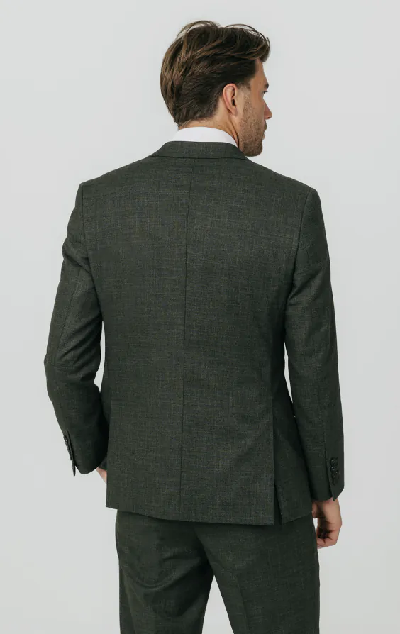 Grün gewebter Zweireihig Anzugjacke - photo 5