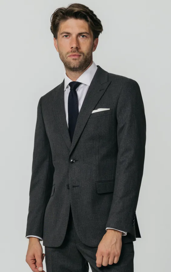 Anthrazitgrau mit Puppytooth Karo Anzugjacke Anthrazitgrau mit Puppytooth Karo Anzugjacke