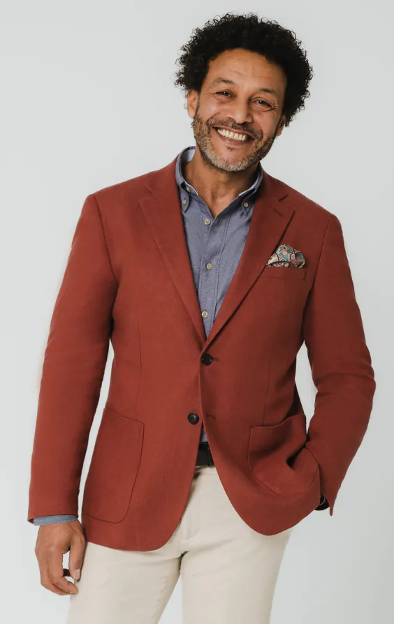 Terrakotta Jacke aus Leinen Terrakotta Jacke aus Leinen