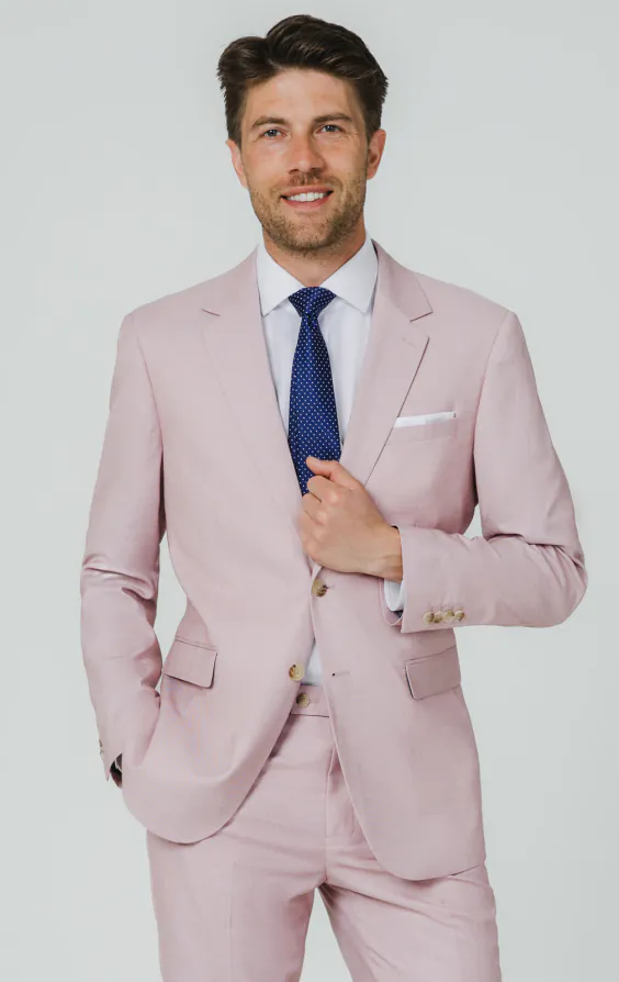 Rosa Sharkskin Anzug Jackett
