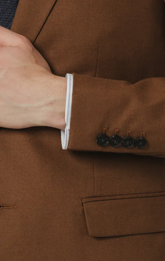 Mittelbraun Twill Anzug Jackett - photo 2