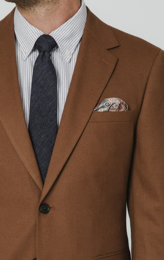 Mittelbraun Twill Anzug Jackett - photo 3