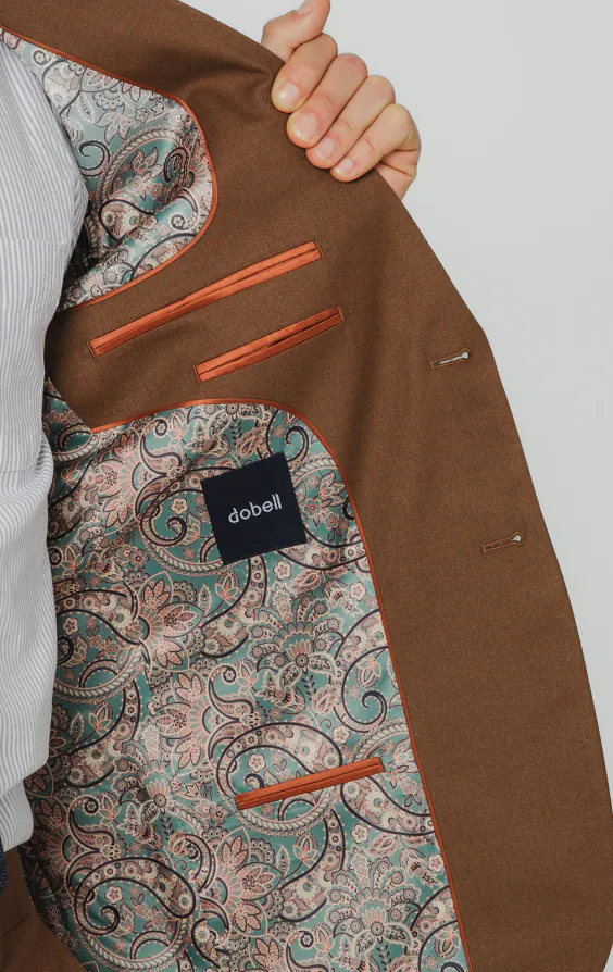 Mittelbraun Twill Anzug Jackett - photo 4