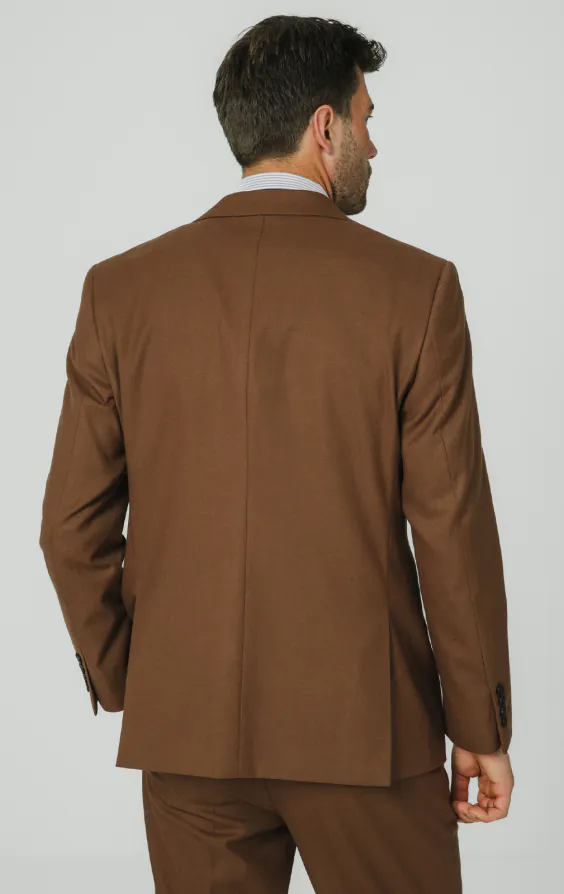 Mittelbraun Twill Anzug Jackett - photo 5