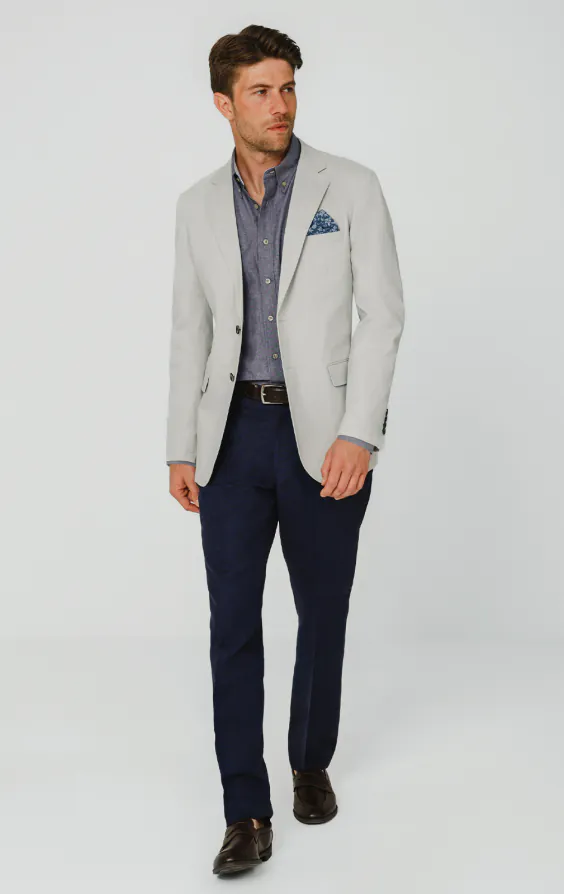 Hellgrau Jacke aus Baumwoll-Twill - photo 1 Hellgrau Jacke aus Baumwoll-Twill - photo 1