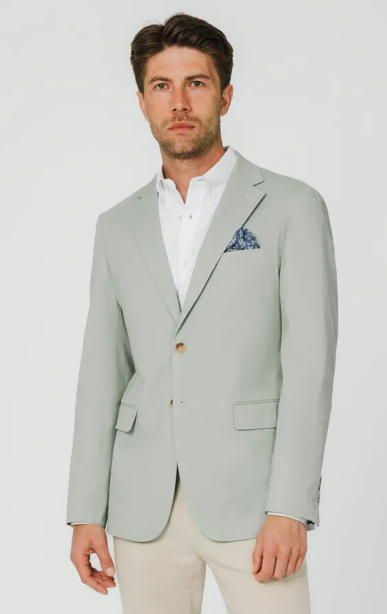 Salbeigrün Jacke aus Baumwoll-Twill