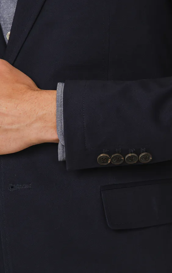 Marineblau Jacke aus Baumwoll-Twill - photo 2 Marineblau Jacke aus Baumwoll-Twill - photo 2