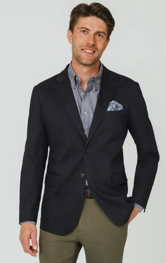Marineblau Jacke aus Baumwoll-Twill Marineblau Jacke aus Baumwoll-Twill