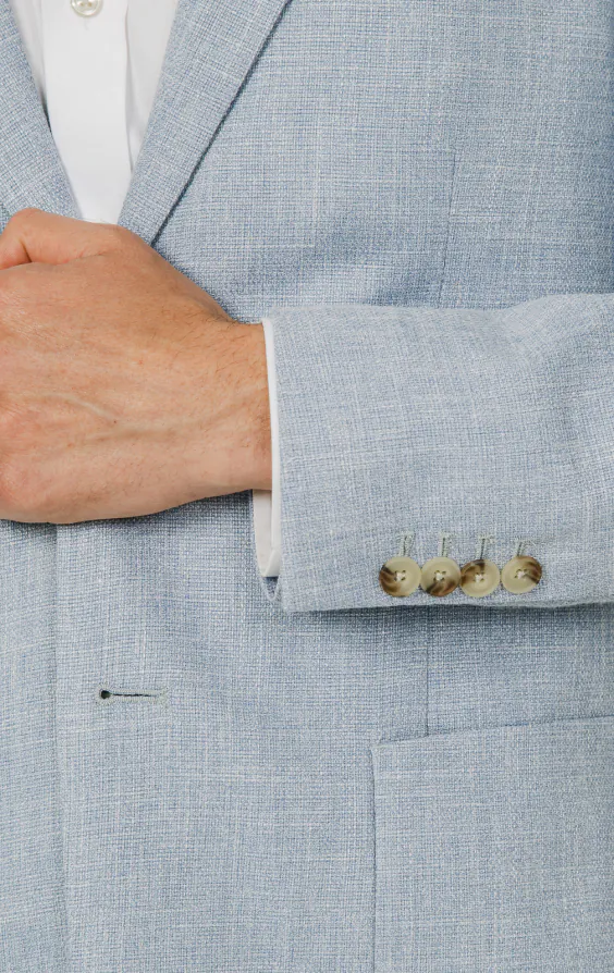 Hellblaue Jacke aus strukturiertem Gewebe - photo 2