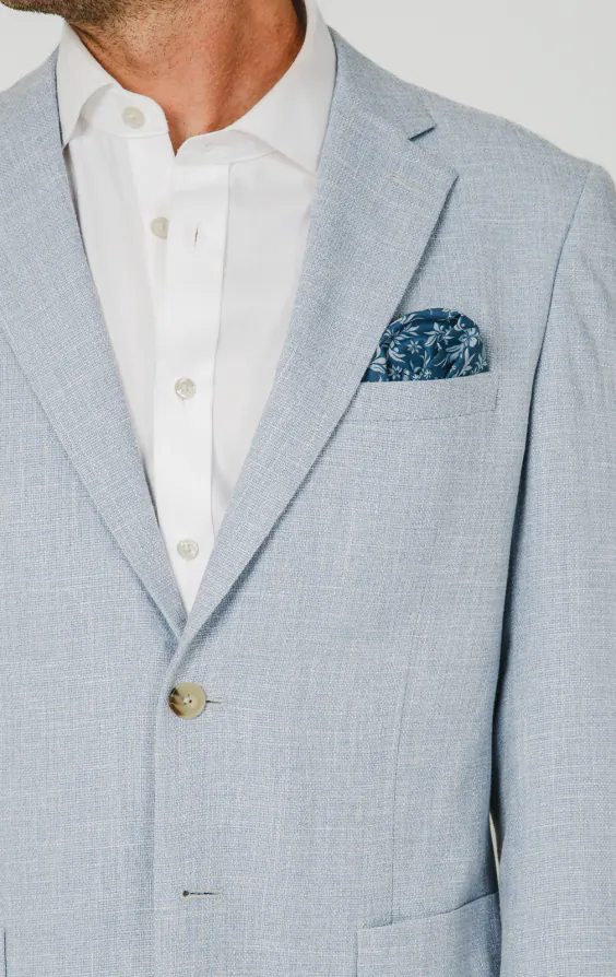 Hellblaue Jacke aus strukturiertem Gewebe - photo 3