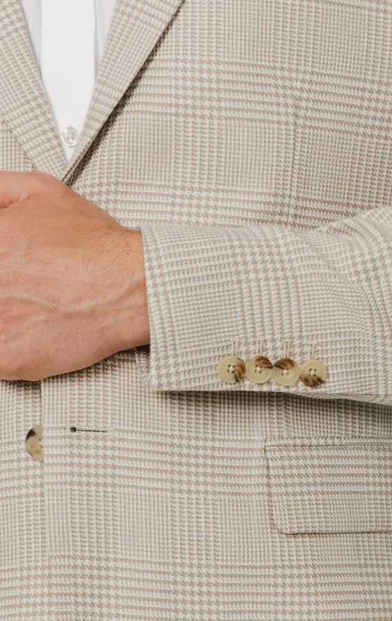 Beige Jacke mit Prince-of-Wales-Karomuster - photo 2
