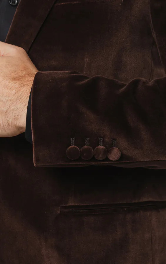 Braun Samt Jackett - photo 4