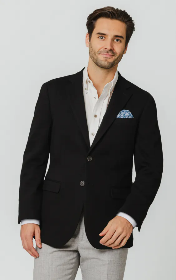 Schwarze Jacke aus Baumwollpiqué Schwarze Jacke aus Baumwollpiqué