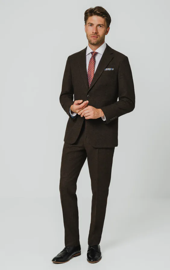 Dunkelbraun Donegal Tweed Anzug Jackett - photo 1 Dunkelbraun Donegal Tweed Anzug Jackett - photo 1