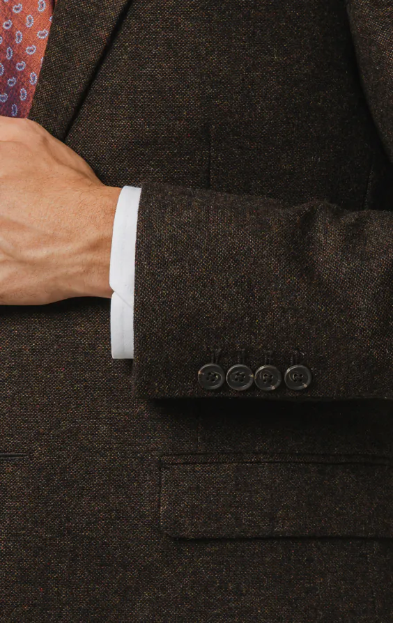 Dunkelbraun Donegal Tweed Anzug Jackett - photo 2 Dunkelbraun Donegal Tweed Anzug Jackett - photo 2