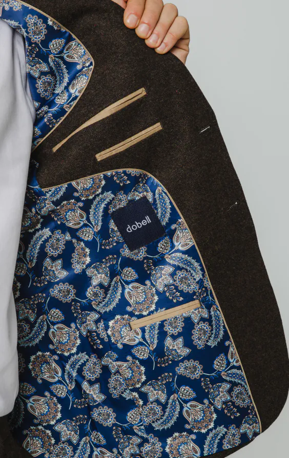 Dunkelbraun Donegal Tweed Anzug Jackett - photo 4 Dunkelbraun Donegal Tweed Anzug Jackett - photo 4