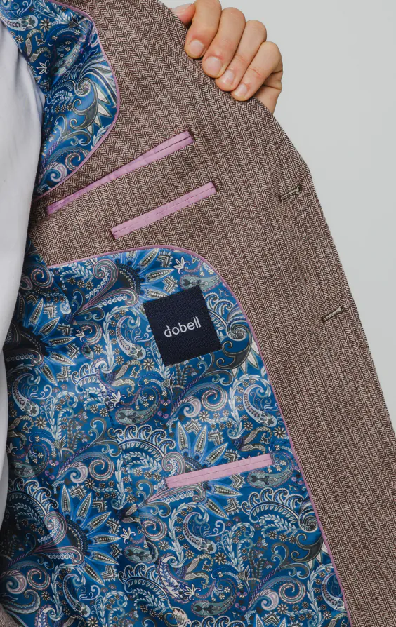 Rotholz Fischgrätenmuster Tweed Anzug Jackett - photo 4 Rotholz Fischgrätenmuster Tweed Anzug Jackett - photo 4
