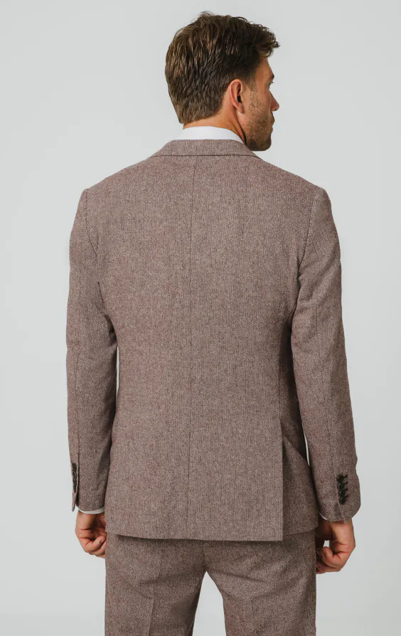 Rotholz Fischgrätenmuster Tweed Anzug Jackett - photo 5 Rotholz Fischgrätenmuster Tweed Anzug Jackett - photo 5