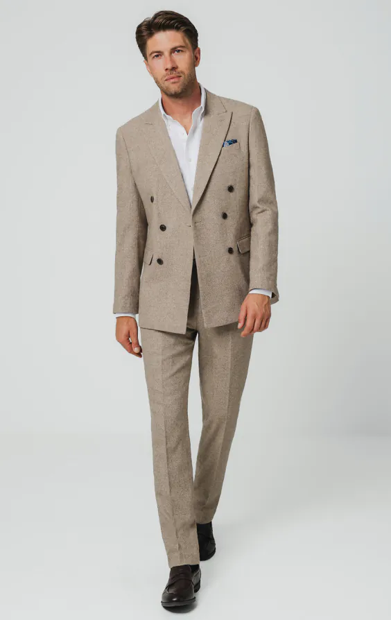 Kamelbraun Twill Tweed Anzug Jackett - photo 1 Kamelbraun Twill Tweed Anzug Jackett - photo 1