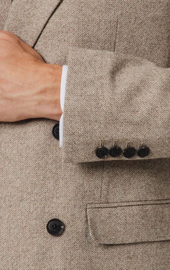 Kamelbraun Twill Tweed Anzug Jackett - photo 2 Kamelbraun Twill Tweed Anzug Jackett - photo 2