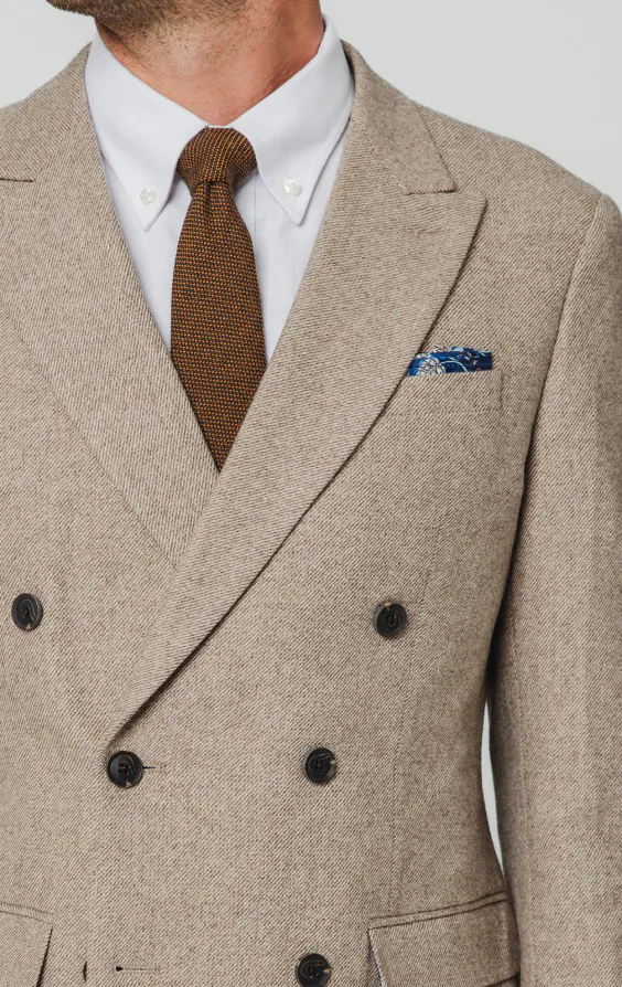Kamelbraun Twill Tweed Anzug Jackett - photo 3 Kamelbraun Twill Tweed Anzug Jackett - photo 3