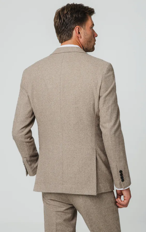 Kamelbraun Twill Tweed Anzug Jackett - photo 5 Kamelbraun Twill Tweed Anzug Jackett - photo 5