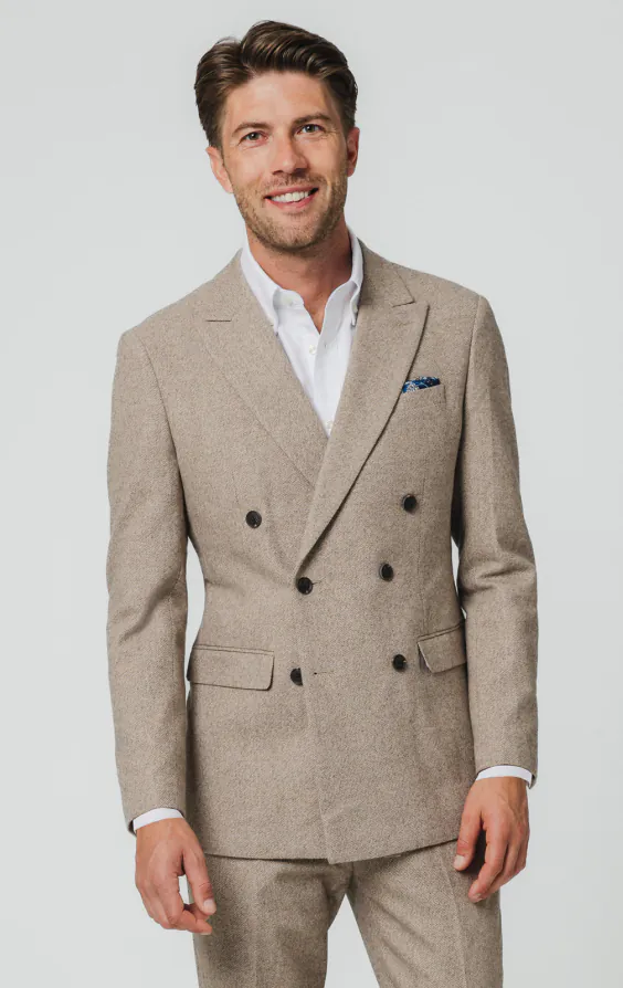 Kamelbraun Twill Tweed Anzug Jackett Kamelbraun Twill Tweed Anzug Jackett