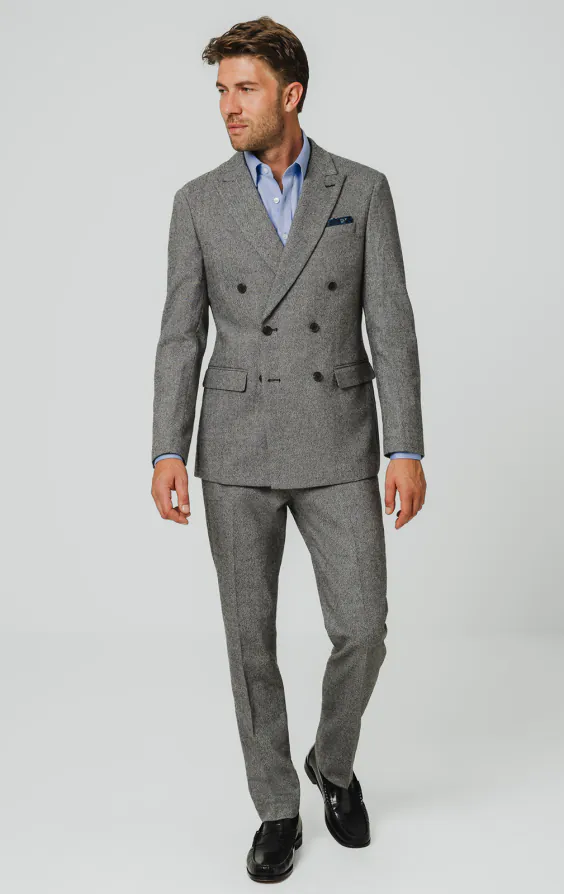Grau Twill Tweed Anzug Jackett - photo 1 Grau Twill Tweed Anzug Jackett - photo 1