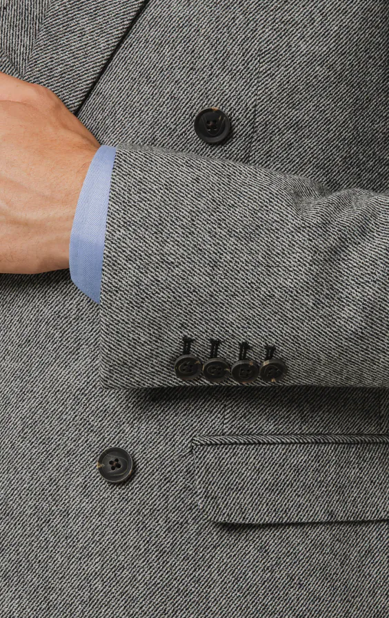 Grau Twill Tweed Anzug Jackett - photo 2 Grau Twill Tweed Anzug Jackett - photo 2