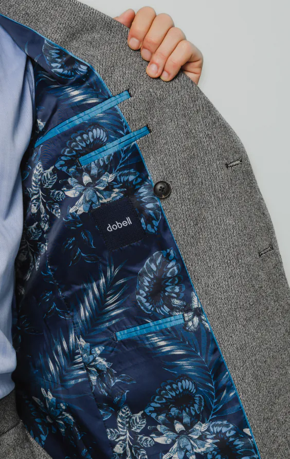Grau Twill Tweed Anzug Jackett - photo 4