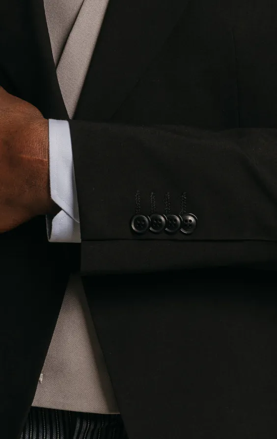 Cut-Anzug, Schwarz, Slim-Fit - photo 3