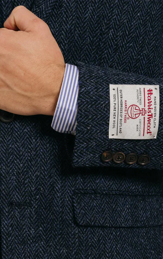 Harris Tweed Anzug, Fischgrätenmuster, Blau - photo 4 Harris Tweed Anzug, Fischgrätenmuster, Blau - photo 4
