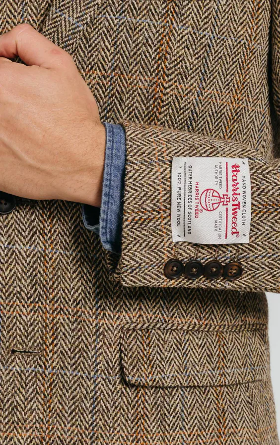 Harris Tweed Anzug Braun, Großes Karo - photo 3