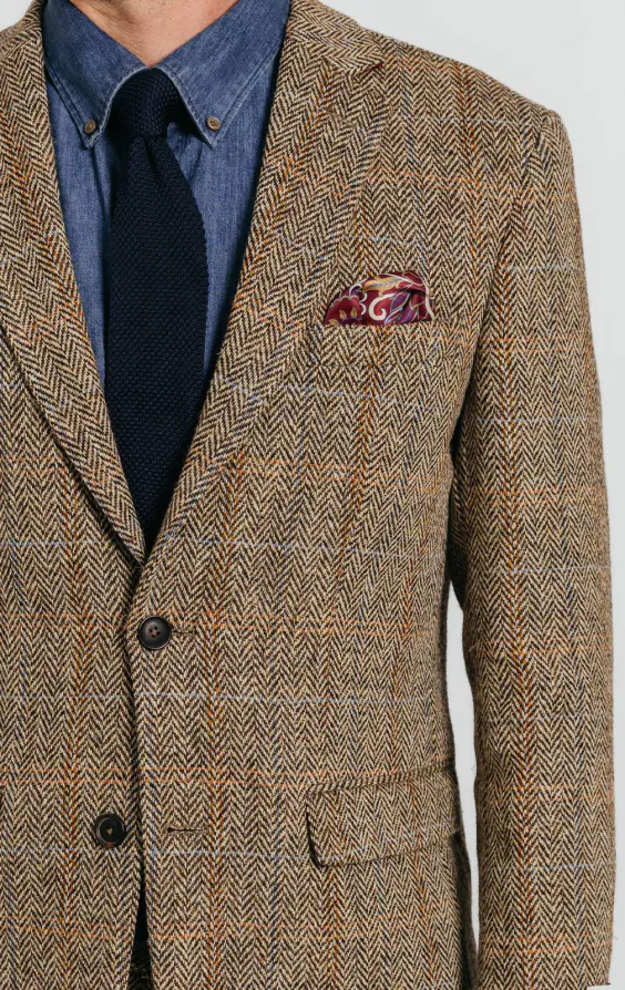 Harris Tweed Anzug Braun, Großes Karo - photo 4