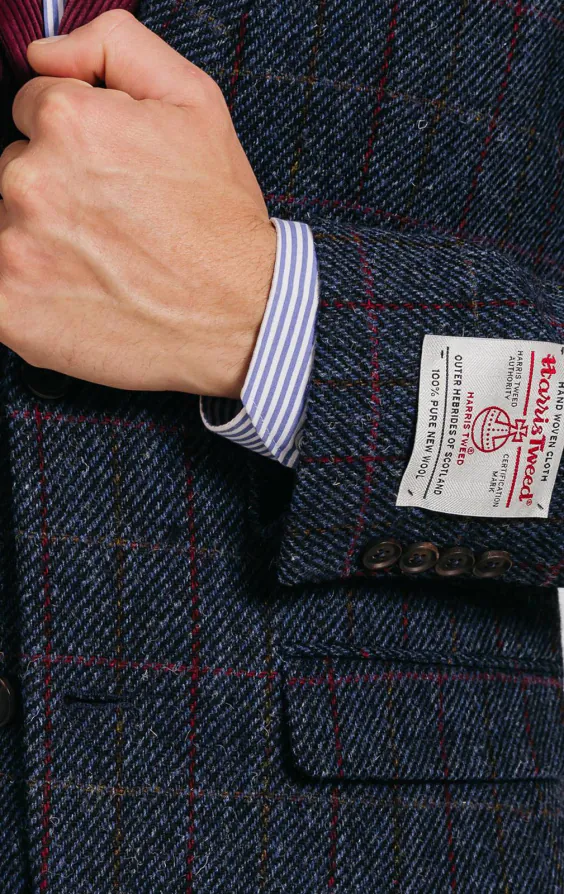 Harris Tweed Blazer, Dunkelblau, Karomuster - photo 2
