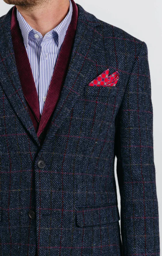 Harris Tweed Blazer, Dunkelblau, Karomuster - photo 3