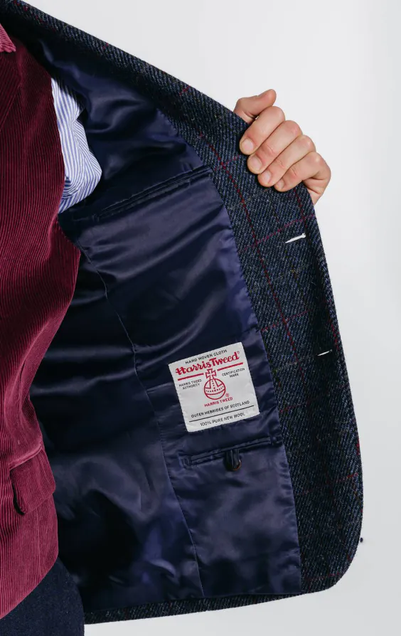 Harris Tweed Blazer, Dunkelblau, Karomuster - photo 4