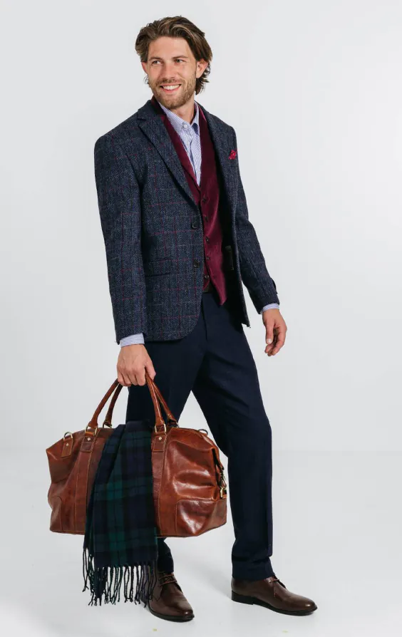 Harris Tweed Blazer, Dunkelblau, Karomuster - photo 3 Harris Tweed Blazer, Dunkelblau, Karomuster - photo 3