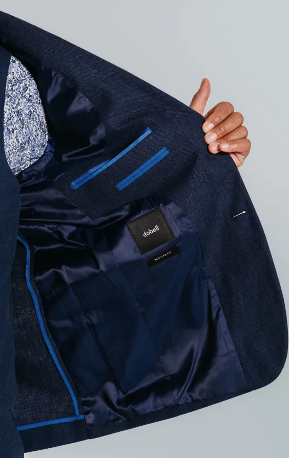 Leinen Blazer, Marineblau - photo 4
