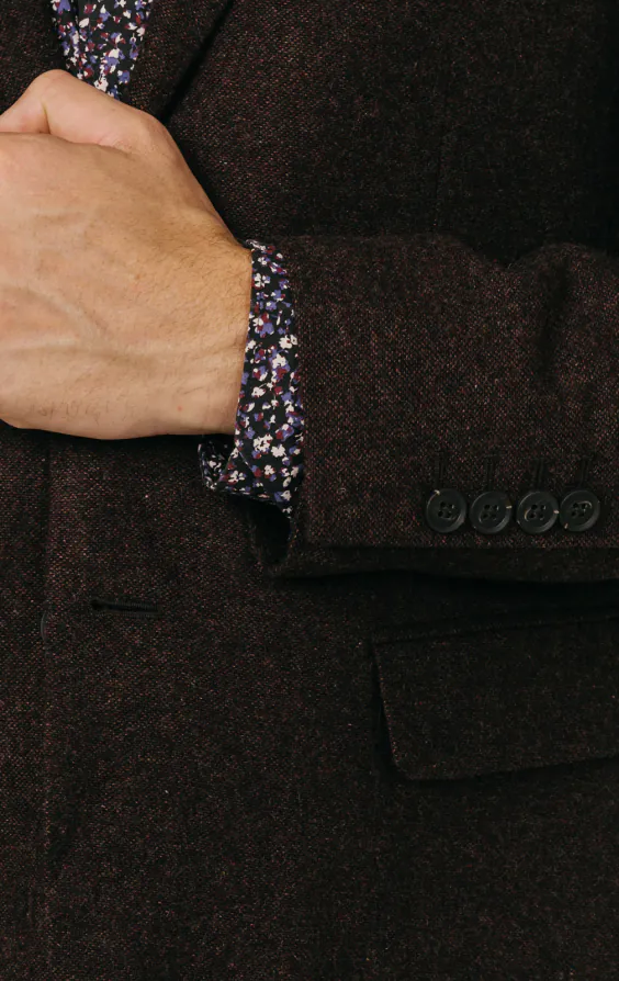 Donegal Tweed Jackett, Weinrot - photo 2