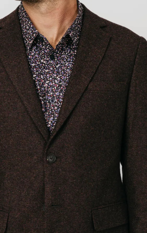 Donegal Tweed Jackett, Weinrot - photo 3