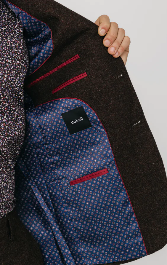 Donegal Tweed Jackett, Weinrot - photo 4
