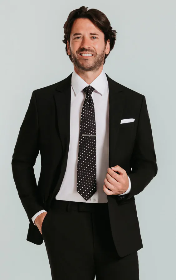 Anzug Jackett, Schwarz, Slim-Fit