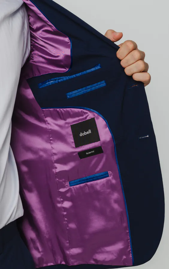 Dobell Blau Slim-Fit Anzug Jackett - photo 4 Dobell Blau Slim-Fit Anzug Jackett - photo 4
