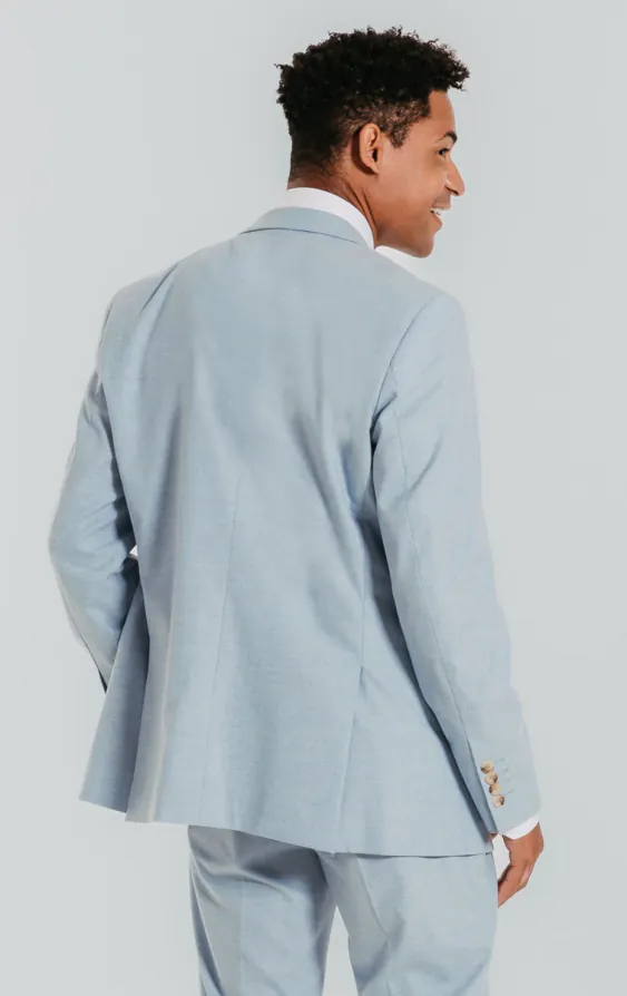 Hellblaues Anzugjacke mit spitzem Revers - photo 1