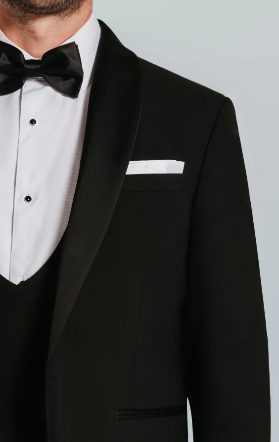 Dobell Schwarzer Slimfit Smoking Jackett mit Schalkragen - photo 3 Dobell Schwarzer Slimfit Smoking Jackett mit Schalkragen - photo 3