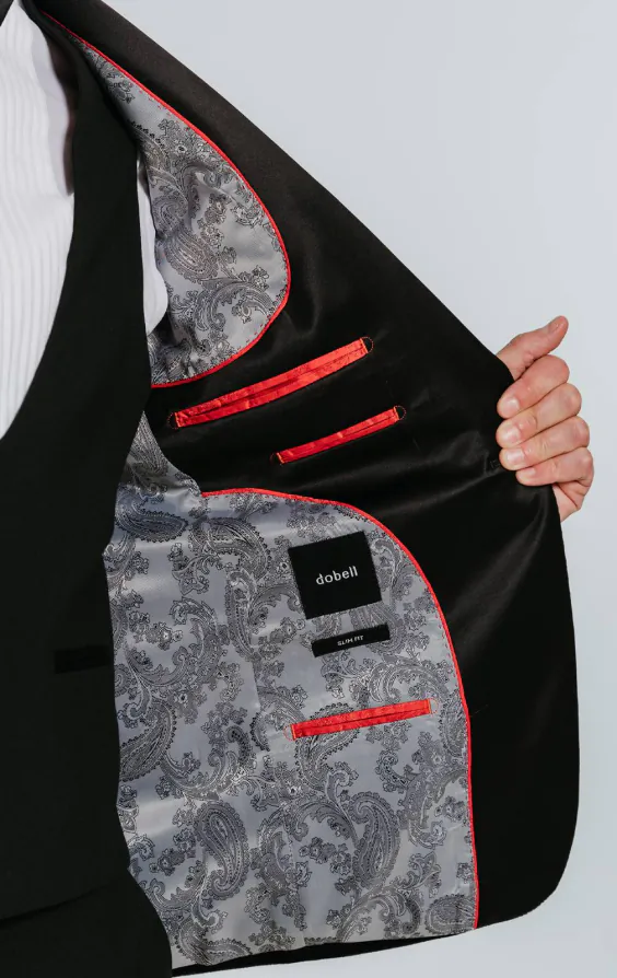 Jackett, Slim Fit, Schwarz, Samt - photo 4